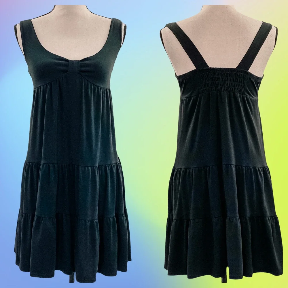 CATCH My I Black Smocked Ruffled Mini Dress Small - Picture 12 of 12